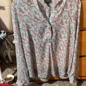 The Limited Women's Paisley Blouse - Teal and Coral